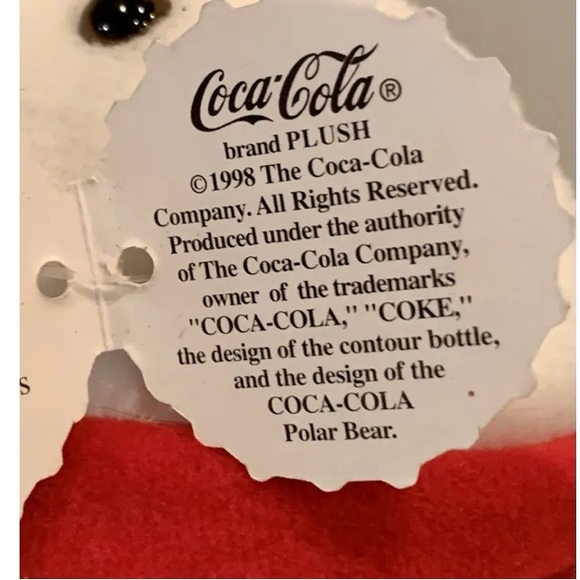 Vintage 1998 Coca-Cola Bean Bag Plush Polar Bear With Red Scarf Collectible Tags - Picture 8 of 12